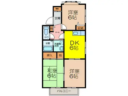 アーバンKS A(3DK/2階)の間取り写真