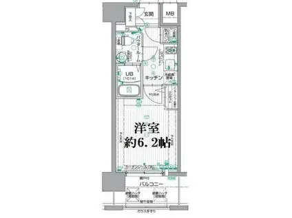 エスリード江戸堀(1K/11階)の間取り写真