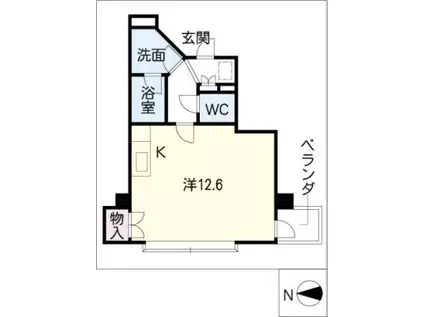 アロンノ-ブルII(ワンルーム/3階)の間取り写真