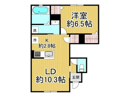 レジデンスUT(1LDK/1階)の間取り写真