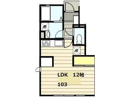 マグノリア(ワンルーム/1階)の間取り写真