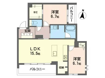 サンフェルト(2LDK/2階)の間取り写真