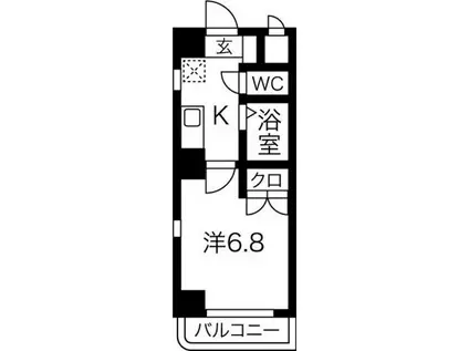 本山ブライトレジデンス(1K/2階)の間取り写真