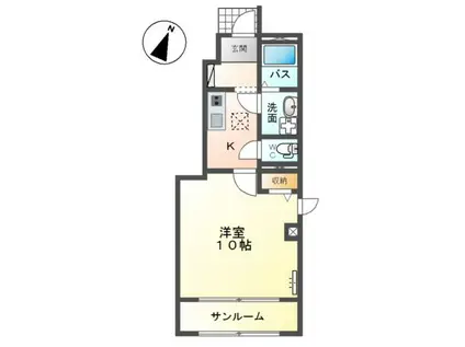 SUMON E棟(1K/1階)の間取り写真