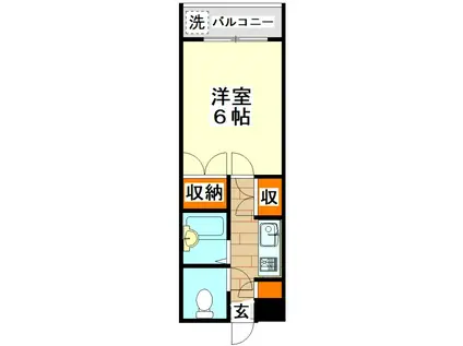 SKY真和(1K/3階)の間取り写真