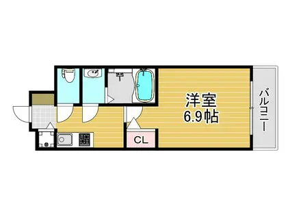 エスリードレジデンス大阪福島(1K/4階)の間取り写真