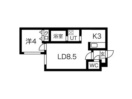 LUMIC本郷通(1LDK/2階)の間取り写真