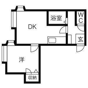 プライムハウス(1DK/2階)の間取り写真