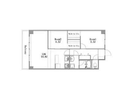 グランメール青山(2LDK/1階)の間取り写真