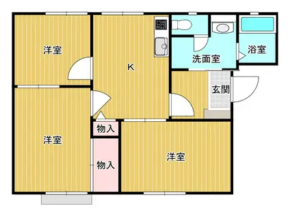 メゾン則貞(3K/1階)の間取り写真