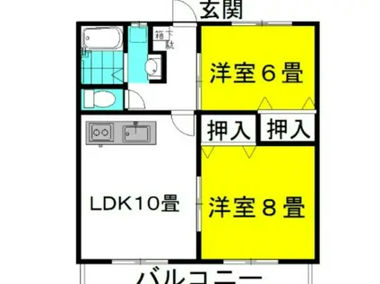 グランシャリオ 4番館(2LDK/1階)の間取り写真