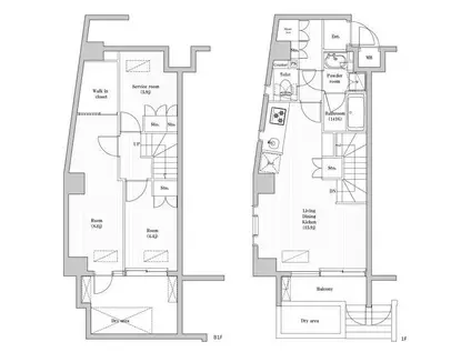 レジデンス桜新町ガーデン(2SLDK/1階)の間取り写真