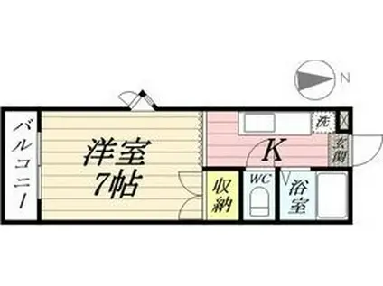 第3磯部コーポA棟(1K/3階)の間取り写真