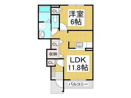 アンシャンテ(1LDK/1階)の間取り写真