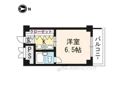 第2百合マンション(1K/4階)の間取り写真