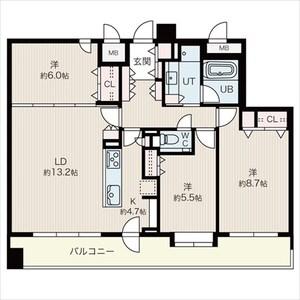 PRIME URBAN円山北四条(3LDK/10階)の間取り写真