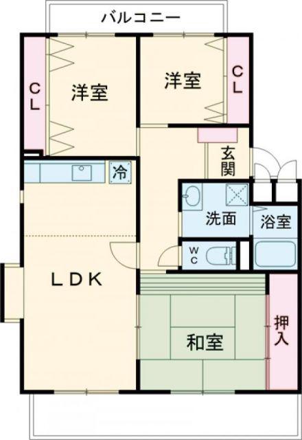グレース蓮池(3LDK/1階)の間取り写真