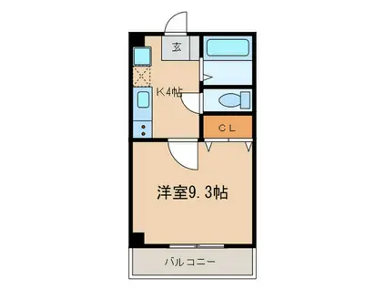 ユーワハイツ(1K/1階)の間取り写真