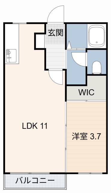 コーポエポリアE(1LDK/1階)の間取り写真