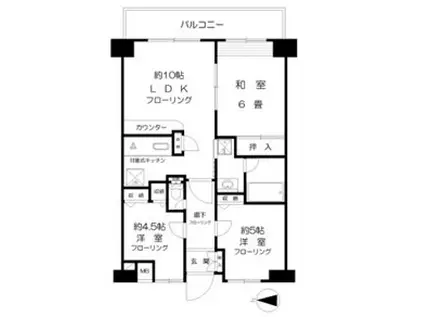 ライベスト武蔵小金井(3LDK/9階)の間取り写真