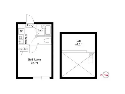 シャンテ糀谷(1K/3階)の間取り写真