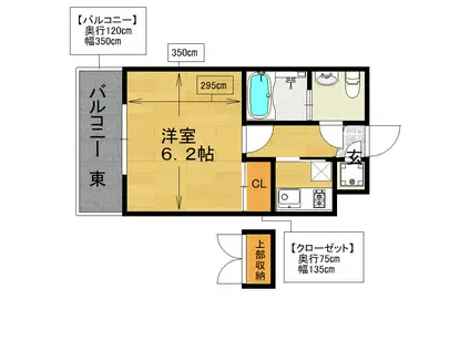 エステートモア鳥飼NOVA(1K/2階)の間取り写真