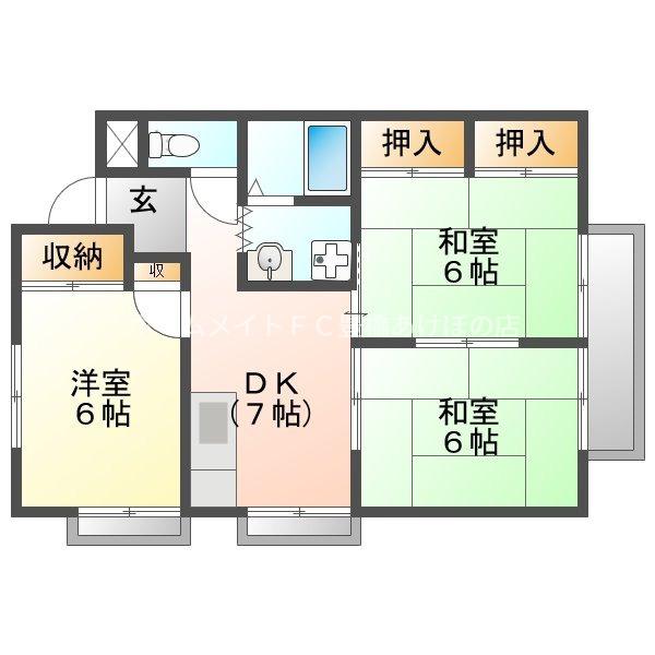 ヴィレッジ牛久保(3DK/2階)の間取り写真