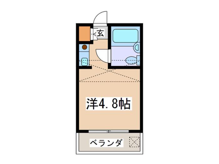 アップルハウス生田(ワンルーム/2階)の間取り写真