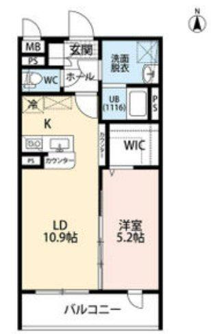 LEGRAND III (1LDK/4階)の間取り写真