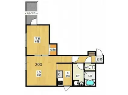ANNEJUDEアンジュード(1LDK/2階)の間取り写真