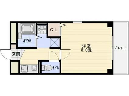 キャッスルエビス(1K/3階)の間取り写真