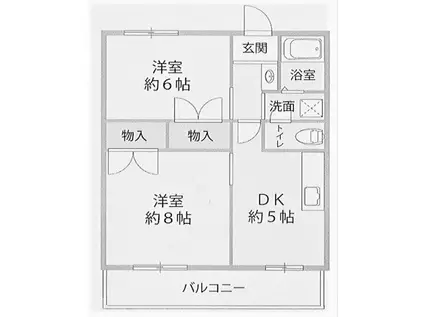 ダイコーポ西藤江(2DK/1階)の間取り写真