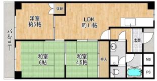 コートSU(3LDK/5階)の間取り写真