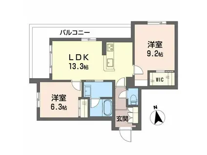 シャーメゾン 東雲 子育て支援(2LDK/4階)の間取り写真