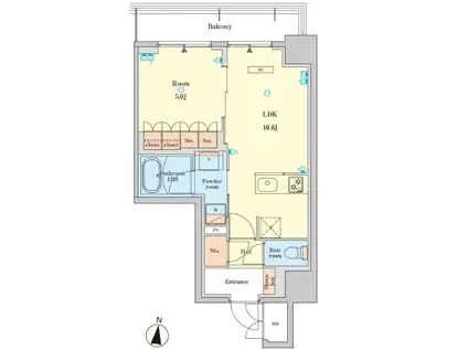RJRプレシア菊川駅前(1LDK/6階)の間取り写真
