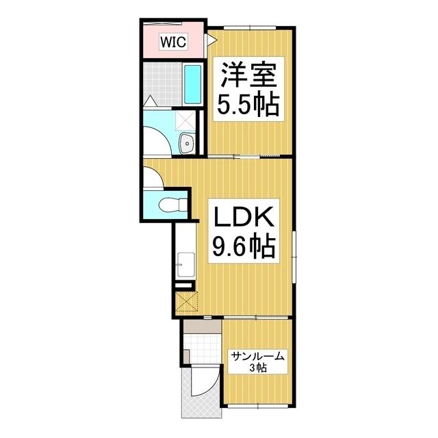 ウラノス(1LDK/1階)の間取り写真