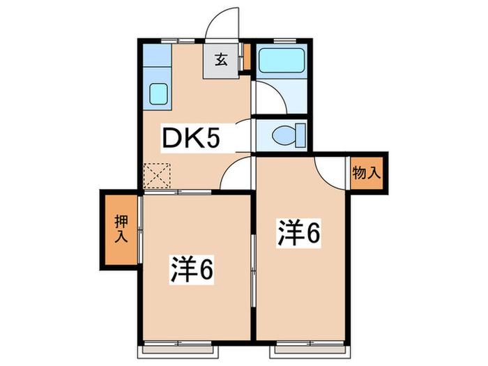 第三睦荘(2DK/2階)の間取り写真