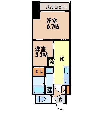 SQUARE CODE TATEIWA(2K/3階)の間取り写真