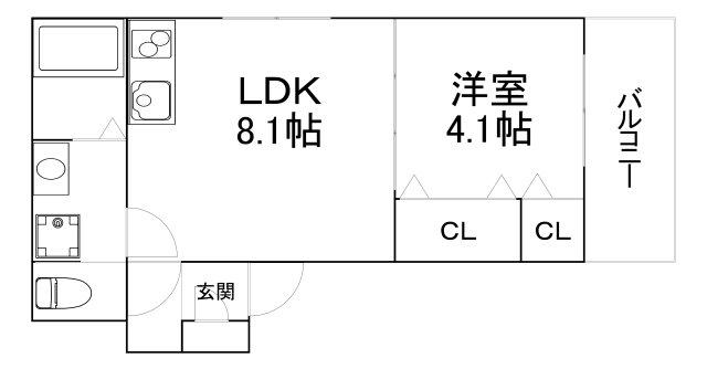 センターポート(1LDK/2階)の間取り写真