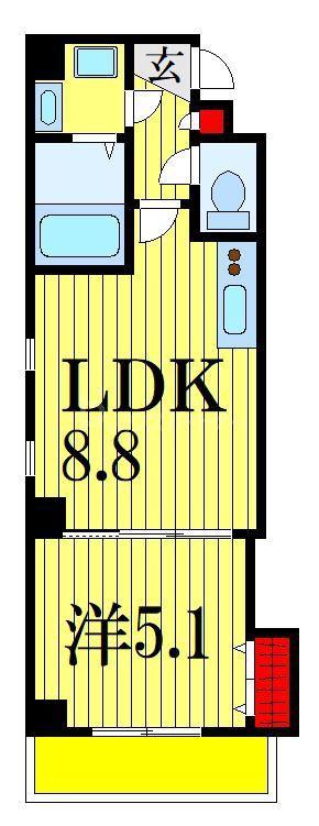 アルカンシエル船橋(1LDK/6階)の間取り写真