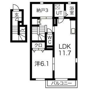 フォレストメゾン弥富(1LDK/2階)の間取り写真