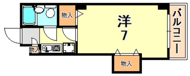 コスミック(1K/2階)の間取り写真