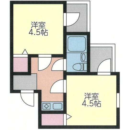 アスタック壱番館(2K/4階)の間取り写真
