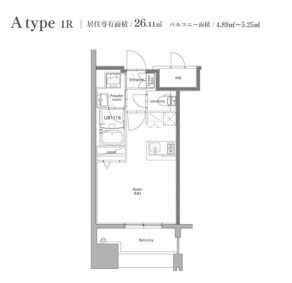 エンクレスト博多STYLE(ワンルーム/8階)の間取り写真