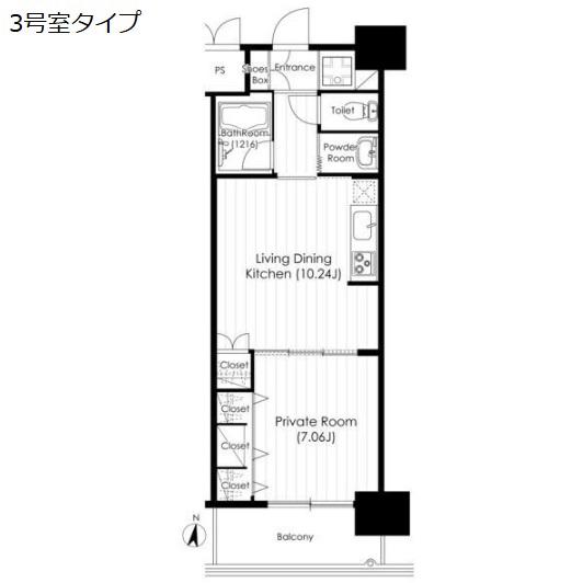 和の杜 (1DK/6階)の間取り写真