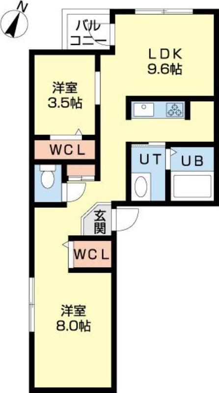 東西線ひばりが丘4階建築6年5@(2LDK/4階)の間取り写真
