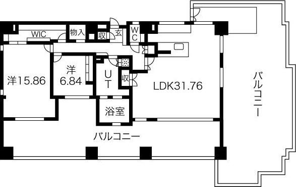 AREX丸の内(2LDK/13階)の間取り写真