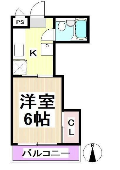 アーバン本間(1K/1階)の間取り写真