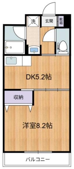 第6泉マンション(1DK/2階)の間取り写真