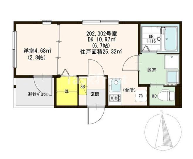 ルアーナ千林清水(1DK/3階)の間取り写真
